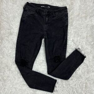 Old Navy Rockstar Mid-Rise Super Skinny Jeans Sz 6 Womens 25” Inseam Faded Black